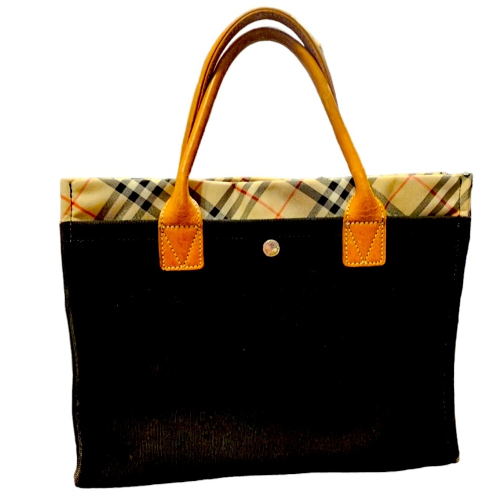 BURRBERRY BLUE LABEL BLACK CANVAS TOTE